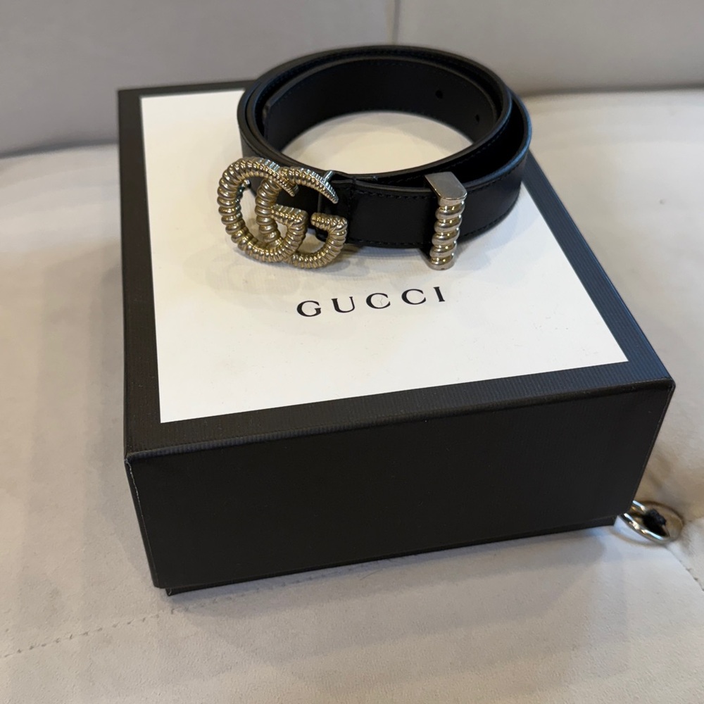 Gucci Black Leather Belt